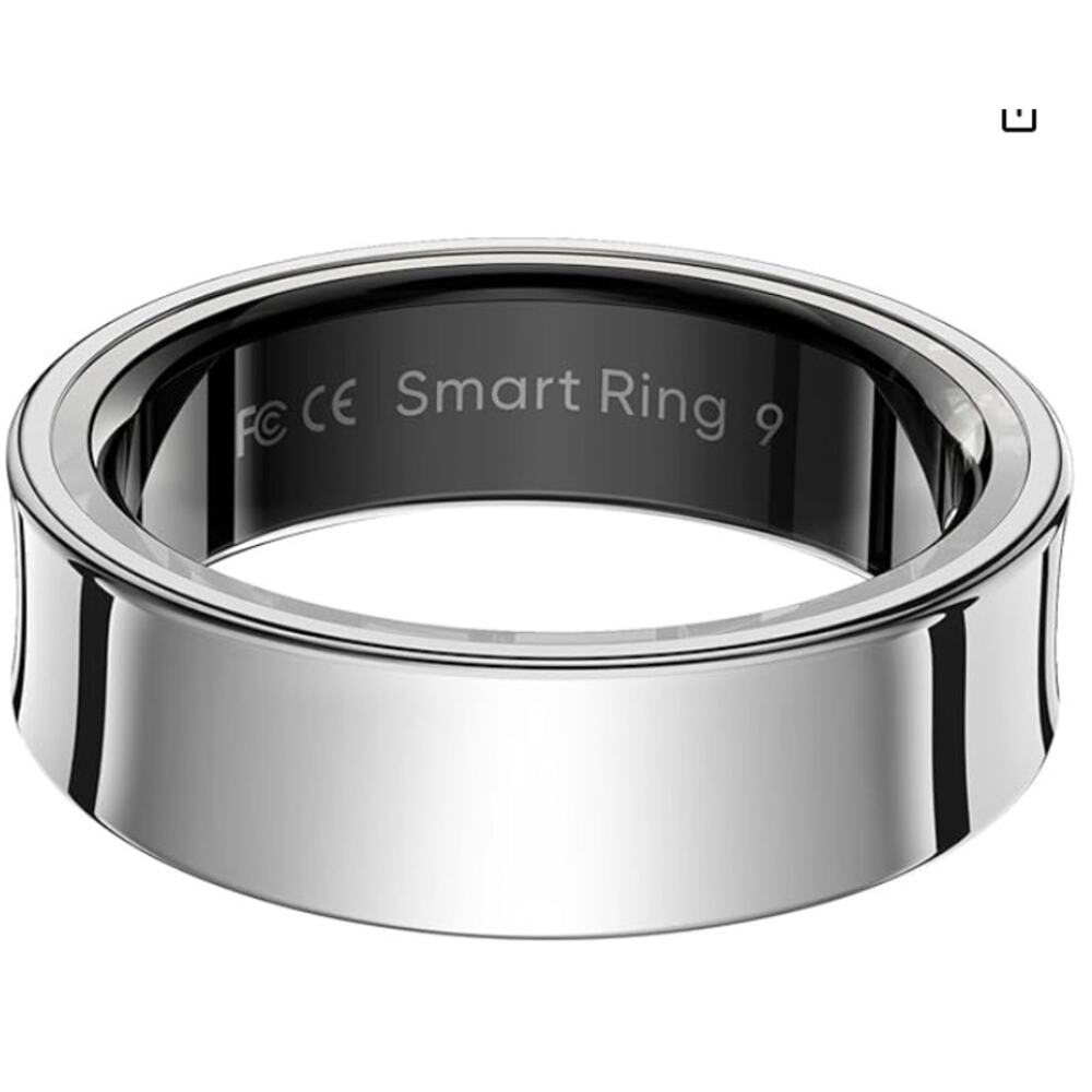 Smart Rings Sleep Heart Rate Blood Oxygen  IP68 Waterproof (Silver, SIZE 9)